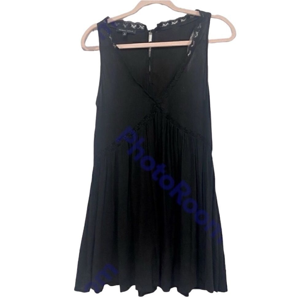 Kendall and Kylie pleated lace sleeveless black mini dress or top size S